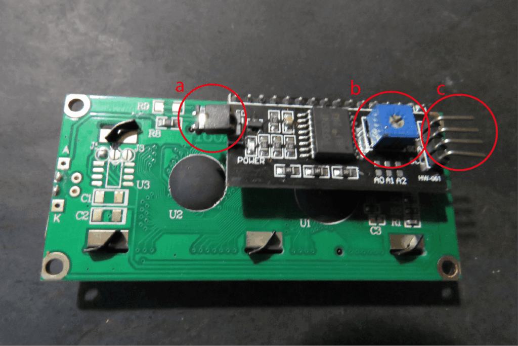Figure a showing the board on the back of the LCD